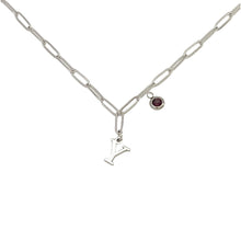 Alphabet Birthstone Paperclip Necklace Silver (V-Z) Necklace