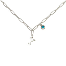 Alphabet Birthstone Paperclip Necklace Silver (V-Z) Necklace