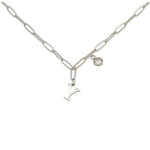 Alphabet Birthstone Paperclip Necklace Silver (V-Z) Necklace