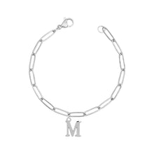 Alphabet Paperclip Bracelet Silver (A-M) Bracelet
