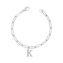 Alphabet Paperclip Bracelet Silver (A-M) Bracelet