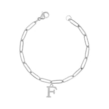Alphabet Paperclip Bracelet Silver (A-M) Bracelet