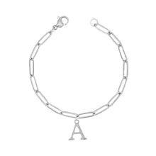 Alphabet Paperclip Bracelet Silver (A-M) Bracelet