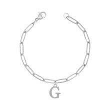 Alphabet Paperclip Bracelet Silver (A-M) Bracelet