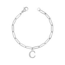 Alphabet Paperclip Bracelet Silver (A-M) Bracelet
