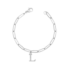Alphabet Paperclip Bracelet Silver (A-M) Bracelet