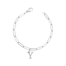 Alphabet Paperclip Bracelet Silver (N-Z) Bracelet