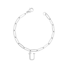 Alphabet Paperclip Bracelet Silver (N-Z) Bracelet