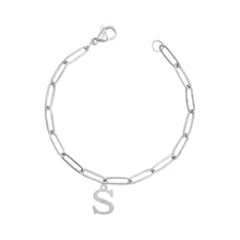 Alphabet Paperclip Bracelet Silver (N-Z) Bracelet