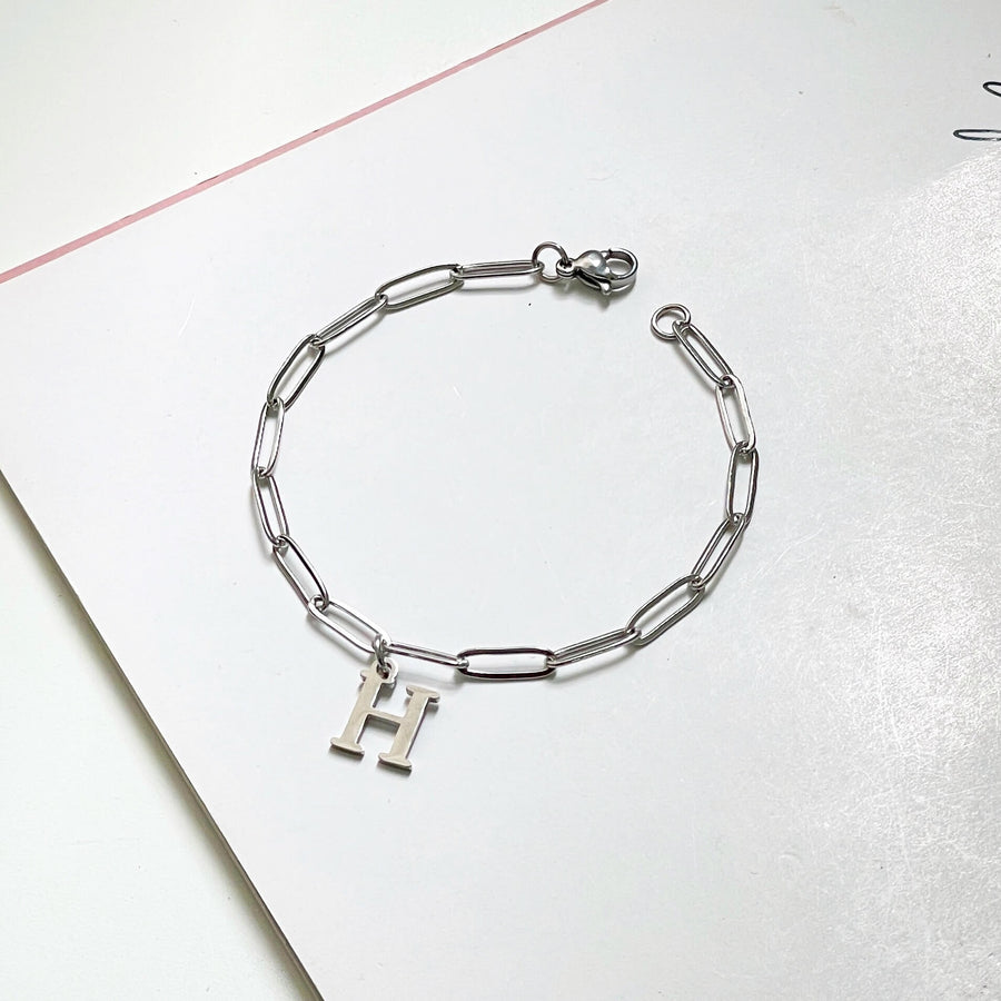 Alphabet Paperclip Bracelet Silver (N-Z)– Aisha Wong