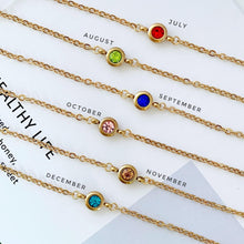 Cable Chain Birthstone Bracelet (July - Dec) Bracelets