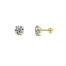Diamond Barbell Earring - Gold Earrings