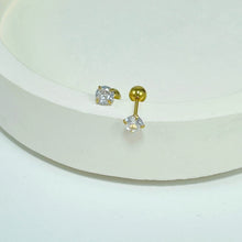 Diamond Barbell Earring - Gold Earrings