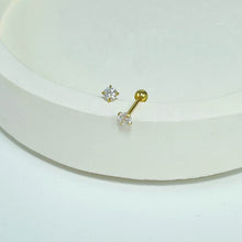 Diamond Barbell Earring - Gold Earrings