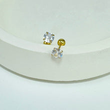 Diamond Barbell Earring - Gold Earrings