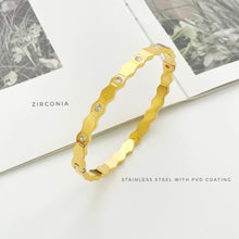 Geometry Zirconia Hinged Bangle Bracelets