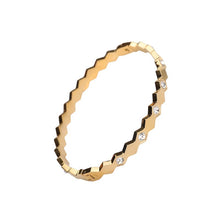 Geometry Zirconia Hinged Bangle Bracelets