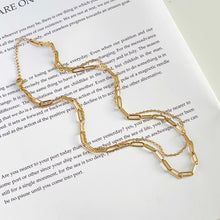 Gold Double Layer Paperclip Necklace Necklaces