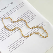 Gold Double Layer Paperclip Necklace Necklaces
