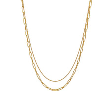 Gold Double Layer Paperclip Necklace Necklaces