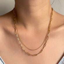 Gold Double Layer Paperclip Necklace Necklaces